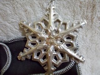 Gorham Sterling Silver Snowflake Christmas Ornament 1983 Gold Filled Year Mark 3