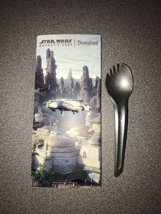 Star Wars Galaxy’s Edge Map W/ Metal Spork From Docking Bay 7 - Disneyland