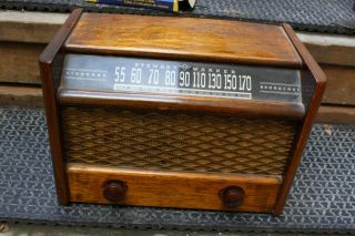 Vintage Stewart Warner Standard Broadcast Tube Wood Radio Model R - 550 115