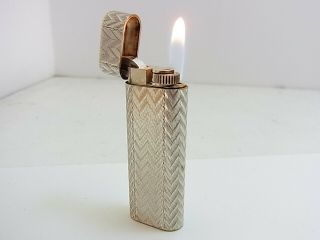 Cartier Paris Gas Lighter 30 Microns Oval Silver Plated