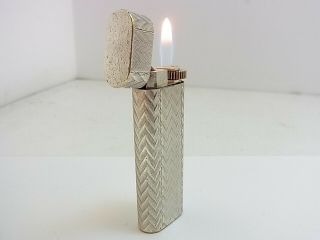 Cartier Paris Gas Lighter 30 Microns Oval Silver Plated 3