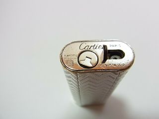 Cartier Paris Gas Lighter 30 Microns Oval Silver Plated 8