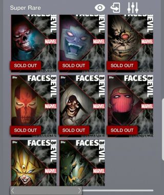 Topps Marvel Collect Faces Of Evil Wave 1 Motion Set With Red Skull Award