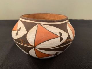 Vintage Acoma N.  M.  Unsigned Polychrome Pottery Olla Jar Southwest Art Decor