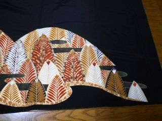 @@Vintage/Japanese tomesode kimono silk fabric/ trees,  embroidery P301 3