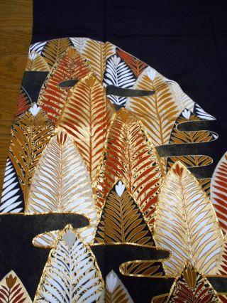 @@Vintage/Japanese tomesode kimono silk fabric/ trees,  embroidery P301 4