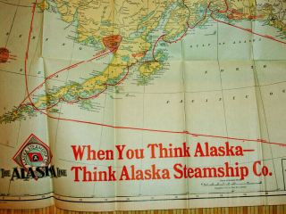 Alaska Steamship Co.  Map Of Routes Seattle - - Alaska,  Copper River & Nw Ry Inset
