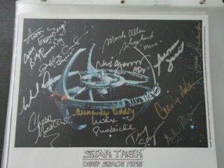 16 Multiple Signatures With Ship Autograph Signature 8x10 Deep Space Nine