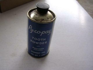 Vintage Py - Co - Pay Tooth Powder 7 Oz Economy Size Can Jersey City Nj