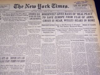 1940 March 17 York Times - Crisis Is Near,  Welles Hears In Rome - Nt 2683