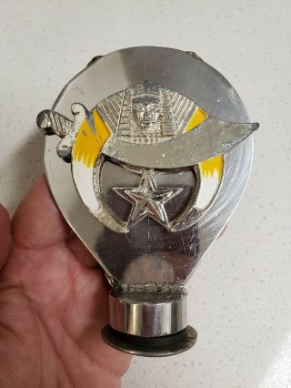 Vintage Hood Ornament Radiator Topper - - Masonic Shriner Freemason