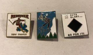 (3) Vintage Ski Pins Red River Mexico