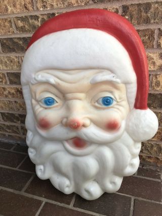Vintage 1968 Empire Hanging Santa Head Face Blow Mold 17” Christmas Decoration