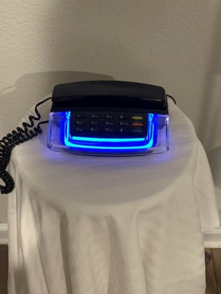 Vintage Radio Shack 43 - 810 Krystalite Blue Neon Telephone Light Phone -