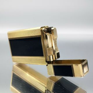 Great Rare ST DUPONT Gold plated and china lack feuerzeug lighter 4
