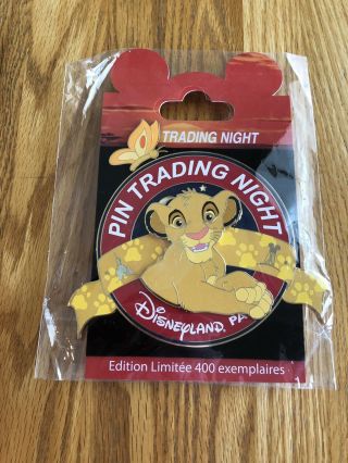 Disneyland Paris Simba Lion King Pin Trading Night Jumbo Pin Butterfly Rare