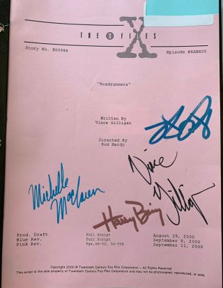 The X - Files Autographed Script & Slides – Roadrunners