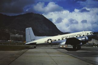 1960 - Hong Kong Photo Slide - Us Navy C117d - Kai Tak Hkg Airport