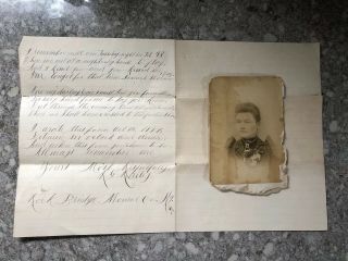 Antique Handwritten Love Letter & Poem 19th Century 1887 Photo Monroe Co,  Ky