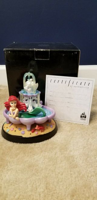 Art Of Disney Parks Princess Ariel Mermaid Wishing Well Fountain Figurine Le 750