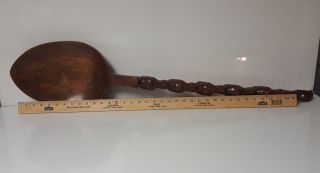 Giant Hand Carved Wood Spoon and Fork kitchen decor Island foreign 38 