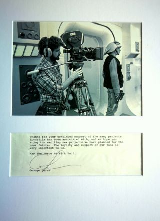 Rare Star Wars Signed Fan Club Greeting Autograph George Lucas Behind Camera