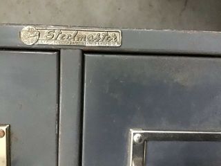 Vintage Steelmaster Metal Index Card Cabinet 2 Drawer File Holder Gray