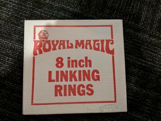 Vintage Complete Set Of Royal Magic 8 Inch Linking Rings Made In Usa Euc