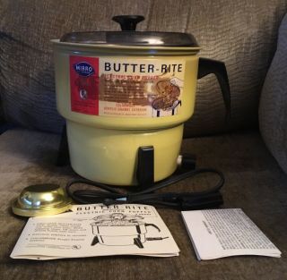 Butter Rite Mirro Aluminum Popcorn Popper Usa 4 Quart Yellow 1970s