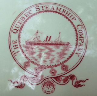 Quebec Steamship Company 7 Inch Plate Red Logo On White Maddock China