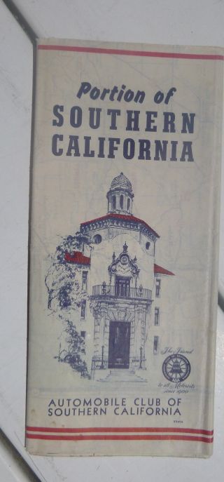 1954 Southern California Road Map Acsc Oil Gas California Route 66