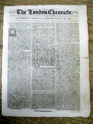 1769 Newspaper Colonial North America Orleans As Spanish Louisiana Territory