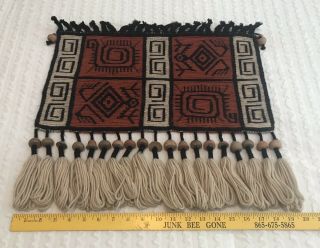 Native American Contemporary Weaving/Wall Hanging Wool Old beads 2