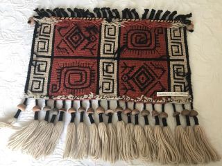 Native American Contemporary Weaving/Wall Hanging Wool Old beads 4