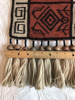 Native American Contemporary Weaving/Wall Hanging Wool Old beads 6
