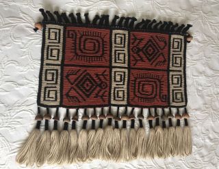Native American Contemporary Weaving/Wall Hanging Wool Old beads 7