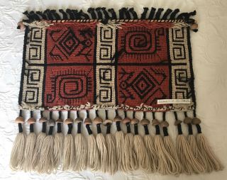 Native American Contemporary Weaving/Wall Hanging Wool Old beads 8