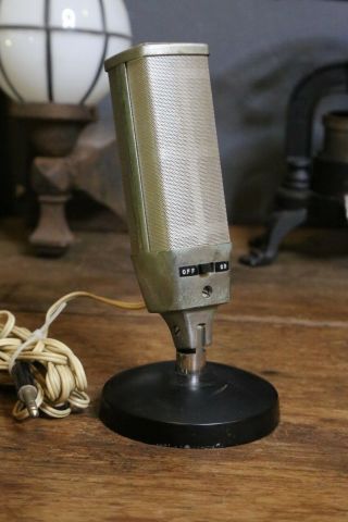 Lafayette Radio Stereo Microphone Chrome Desk Top Speaker Rare Vintage Cast Iron