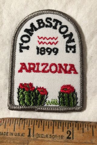 Vintage Tombstone 1899 Arizona Travel Souvenir Patch