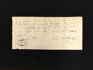 1802 Virginia Handwritten Promissory Note With 4¢ Embossed Revenue