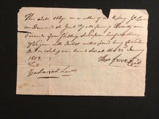 Handwritten Document January 1802 Four Cents Embossed Revenue