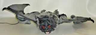 Big Halloween Animated Flying Bat Prop Decoration With Adapter Spirit Brand Vguc