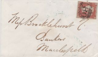 1853 Qv Chester Bank Cover With A Good 1d Penny Red Imperf Stamp