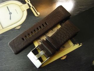 Old Stock Diesel 28mm Brown Thick Leather Mens Watch Strap