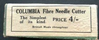 ANTIQUE BOXED COLUMBIA GRAMOPHONE FIBRE NEEDLE CUTTER WITH INSTRUCTIONS 4