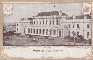 Vintage Postcard The Parliament House Beige Borders Western Australia 1900s