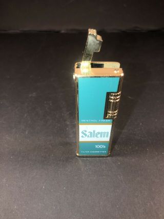 Vintage 70’s Collectible Salem Cigarettes Lift Arm Lighter Advertising