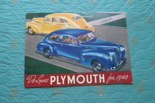 0605x 1940 Plymouth Deluxe Sales Brochure (color Version)