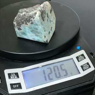 Vtg Collectors Geologist Blue Larimar Raw Mineral Specimen Rock 120g 5