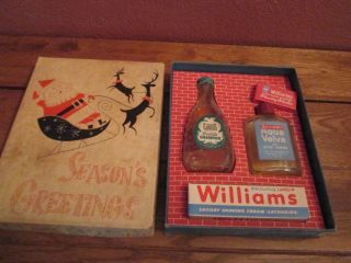 Vintage Williams Aqua Velva Seasons Greetings Box After Shave Blades Cream